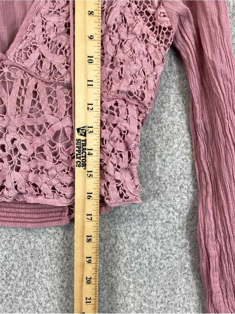 Free People Lace Crop Top Pink XS Coquette Cottagecore Fairy Boho Dainty - Picture 5 of 11